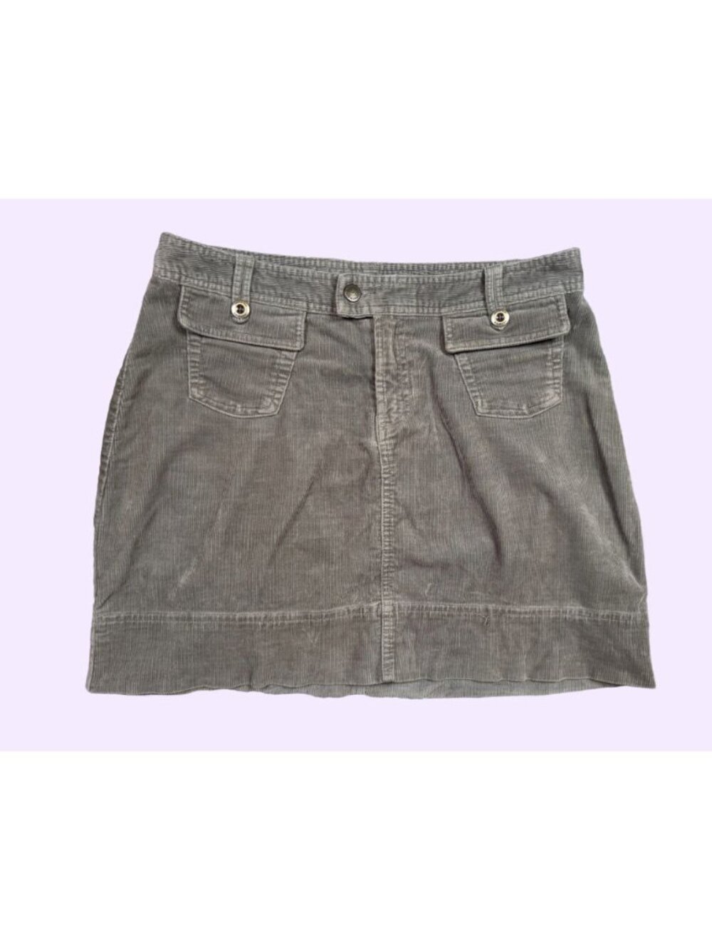 Patagonia Organic Cotton Corduroy Mini Skirt Women’s 8 Gray Stretch Casual